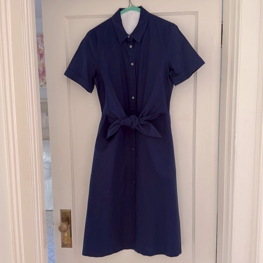 Vineyard vine Navy Blue linen Shirt Dress size 6